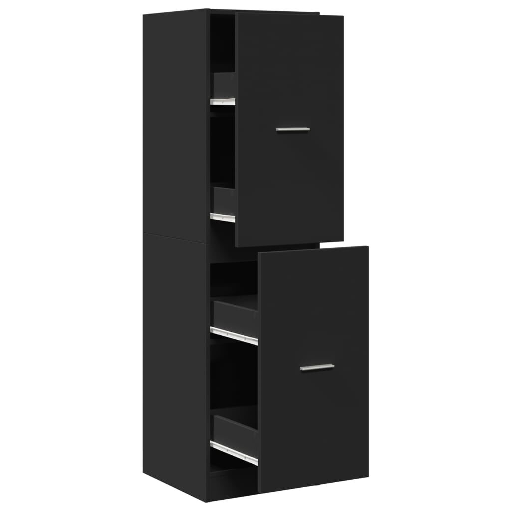 vidaXL Συρταριέρα Γενικής Χρήσης Μαύρο 40x41x144,5 εκ. Επεξ. Ξύλο
