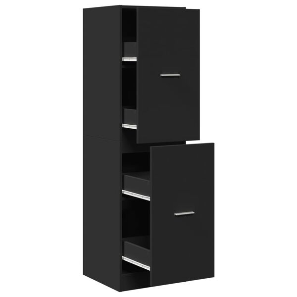 vidaXL Συρταριέρα Γενικής Χρήσης Μαύρο 40x41x144,5 εκ. Επεξ. Ξύλο