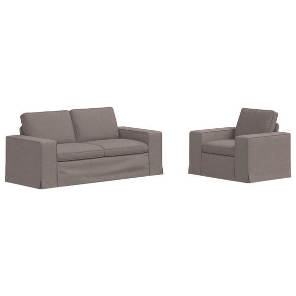 vidaXL &Kappa;&alpha;&nu;&alpha;&pi;έ&sigmaf; 2 pcs Taupe 182 x 80 x 82 &epsilon;&kappa; ύ&phi;&alpha;&sigma;&mu;&alpha;