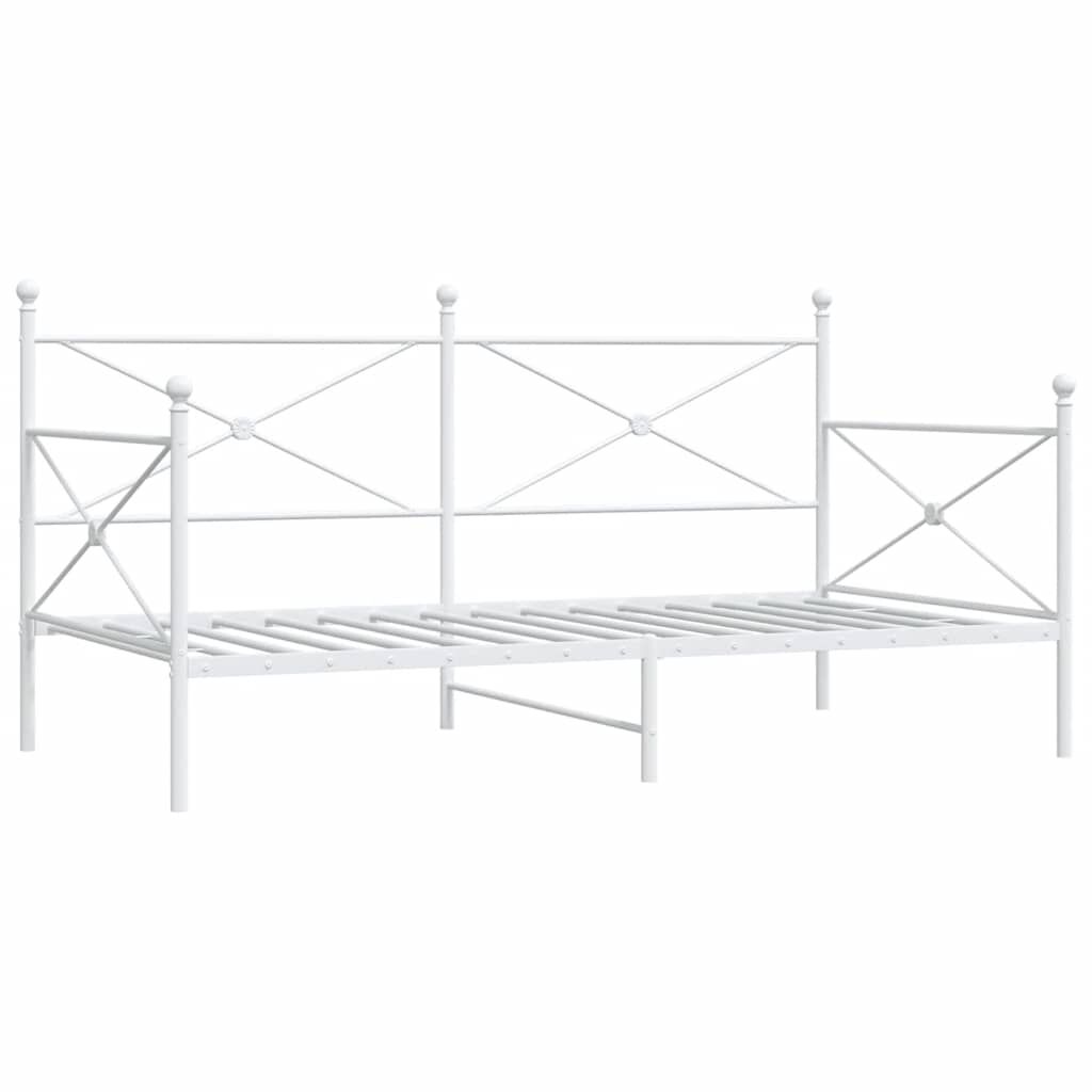 vidaXL Κρεβάτι ημέρας χωρίς στρώμα Λευκό 100x190 cm Ατσάλι