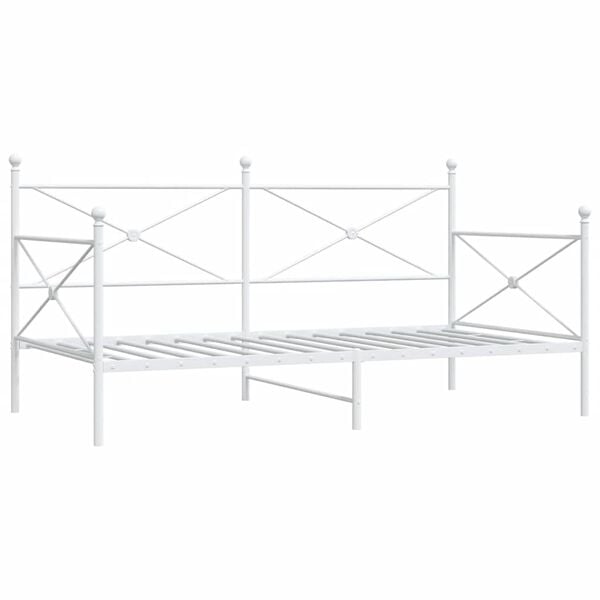 vidaXL Κρεβάτι ημέρας χωρίς στρώμα Λευκό 100x190 cm Ατσάλι