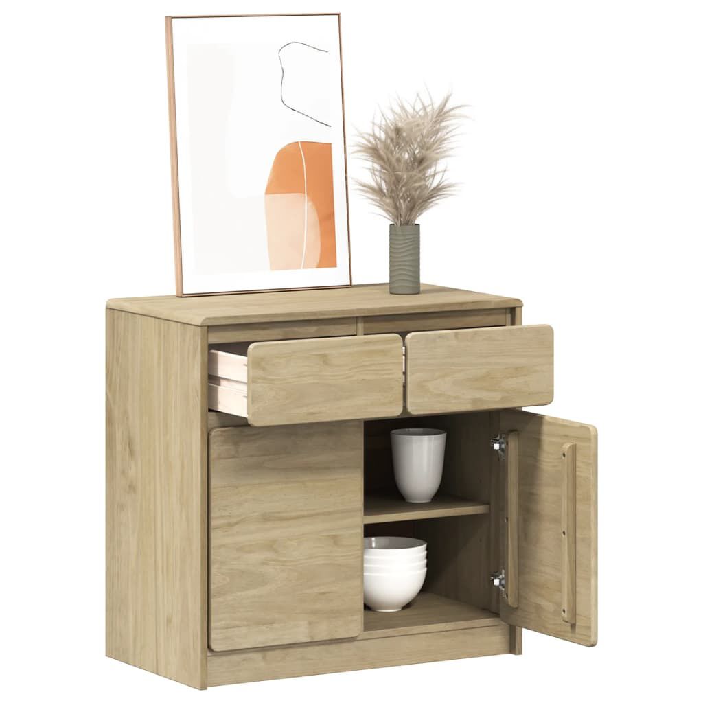 vidaXL Ντουλάπι SAUDA Δρυς 80x43x75,5 εκ. από Μασίφ Ξύλο Πεύκου