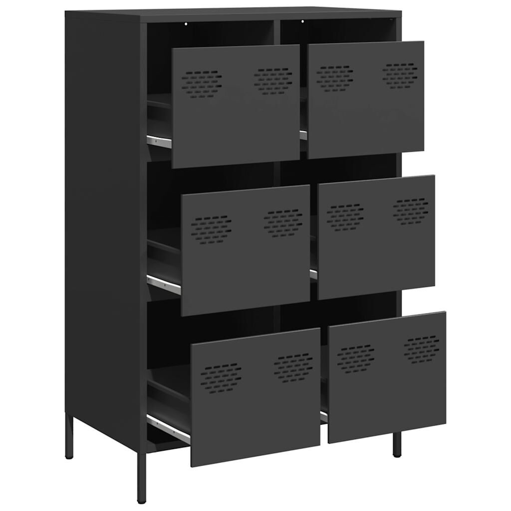 vidaXL Ντουλάπι Μαύρο 68 x 39 x 101,5 εκ. από Χάλυβα