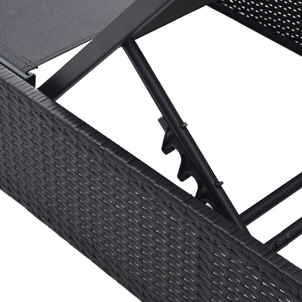 vidaXL Ξαπλώστρα Μαύρη 60x200x27 εκ Ρατάν