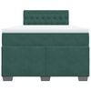 vidaXL Κρεβάτι Boxspring με Στρώμα Σκούρο Πράσινο 120x200εκ. Βελούδινο