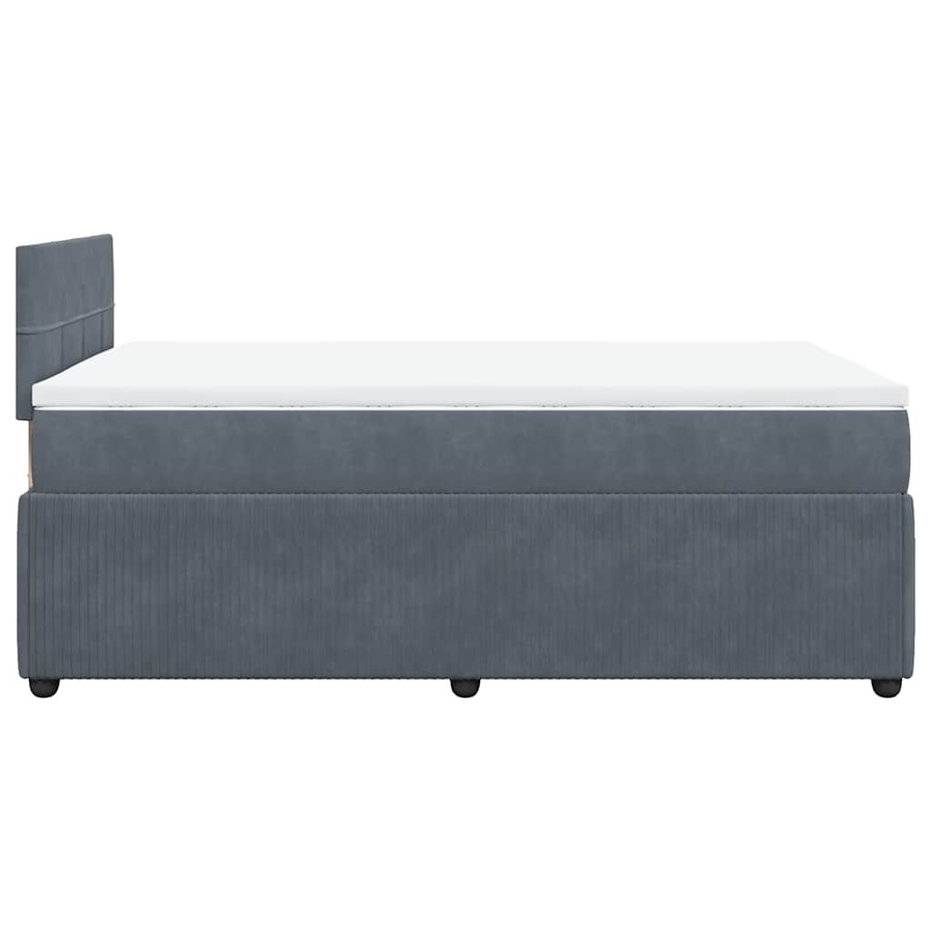 vidaXL Κρεβάτι Boxspring με Στρώμα Σκούρο Γκρι 120x200 εκ. Βελούδινο
