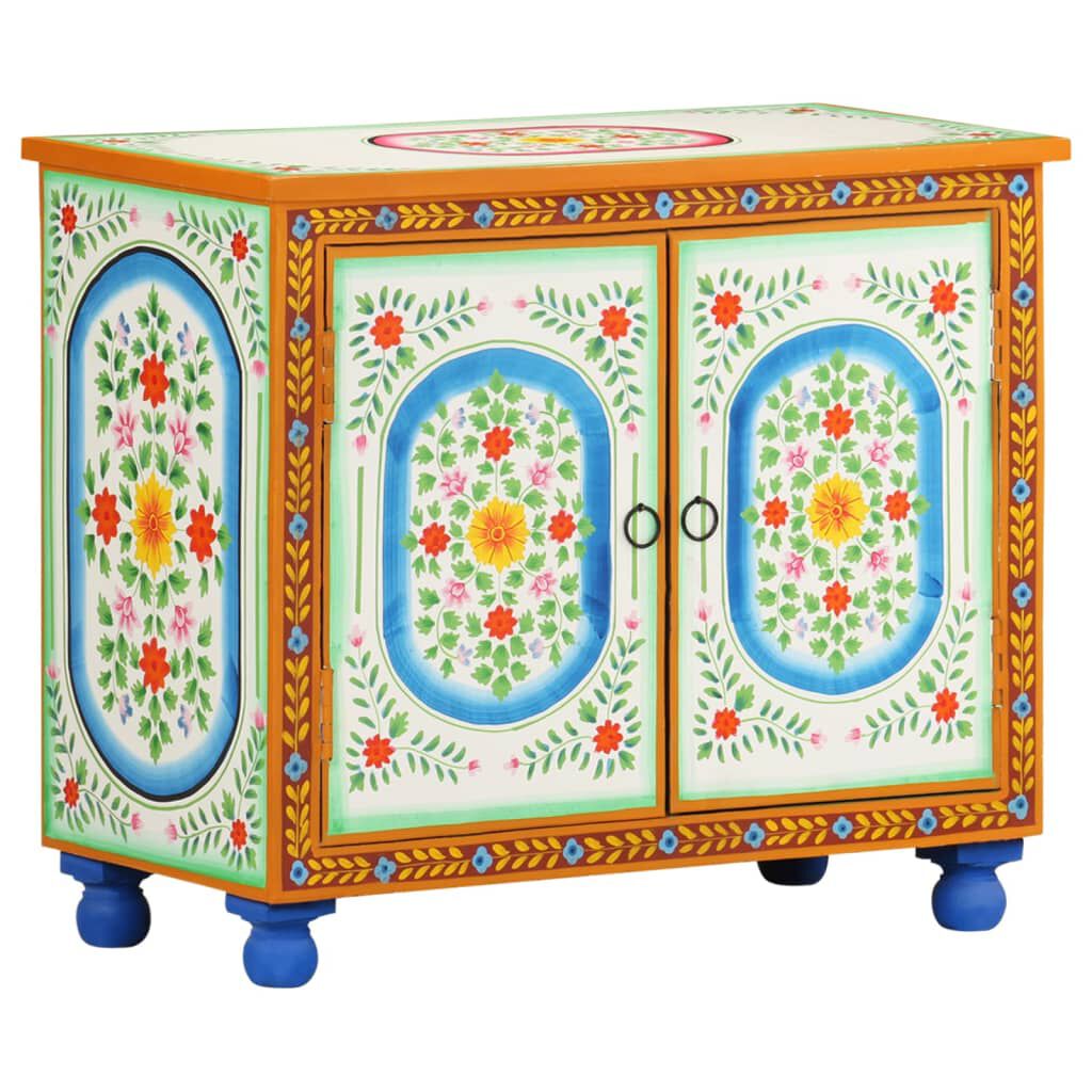 vidaXL Ντουλάπι με Χειροπ. Λεπτομέρειες 70x35x60 εκ. Μασίφ Ξύλο Μάνγκο