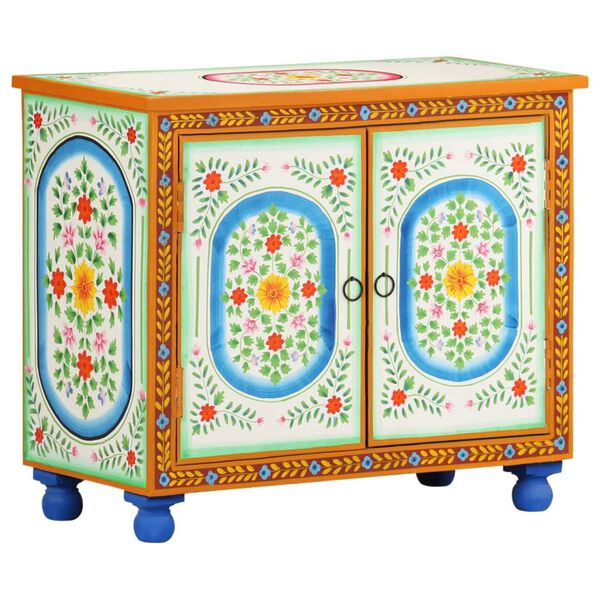 vidaXL Ντουλάπι με Χειροπ. Λεπτομέρειες 70x35x60 εκ. Μασίφ Ξύλο Μάνγκο