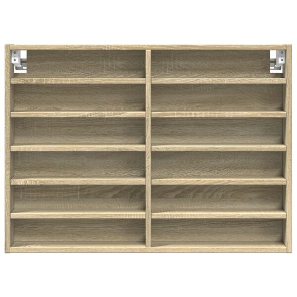 vidaXL Βιτρίνα Χρώμα Sonoma Δρυς 80x8,5x58 εκ. από Επεξεργασμένο Ξύλο