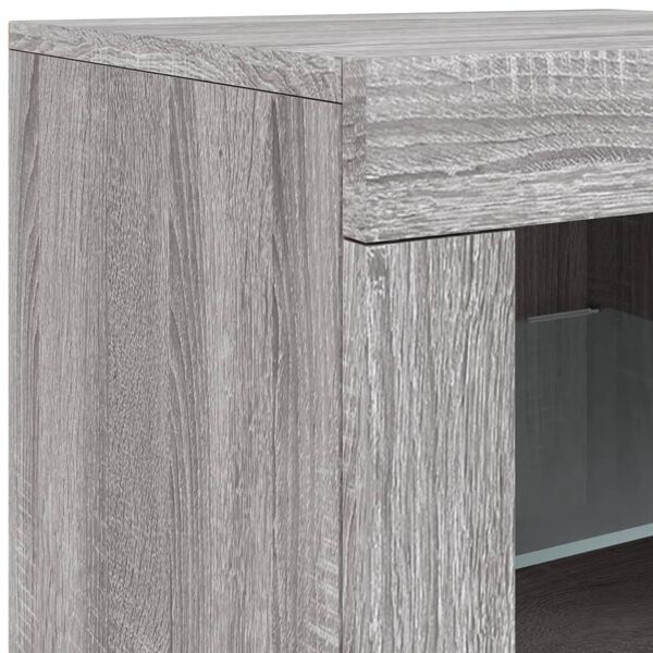 vidaXL Μπουφές με LED Γκρι Sonoma 163 x 37 x 67 εκ.