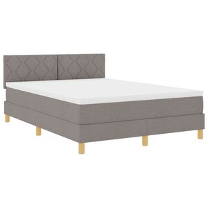 vidaXL Κρεβάτι με ελατήρια με στρώμα Taupe 140 x 190 cm ύφασμα