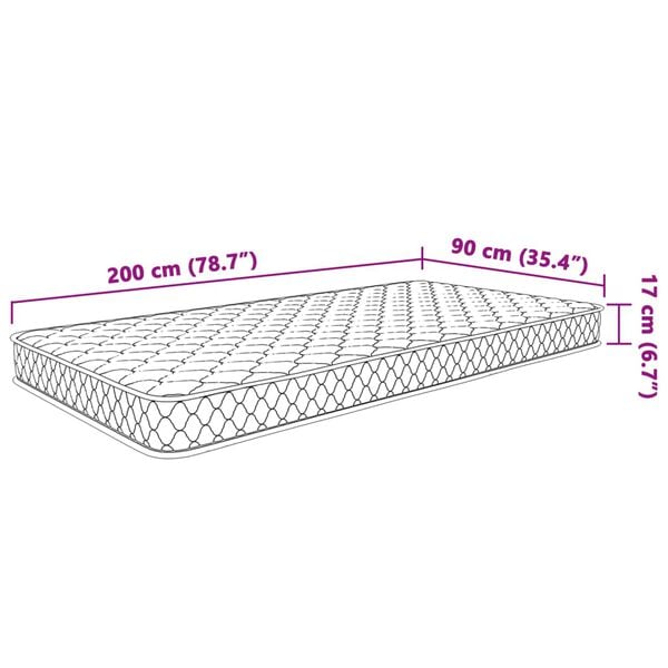 vidaXL Στρώμα Αφρού Μνήμης 200 x 90 x 17 εκ.