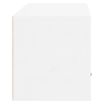 vidaXL Παπουτσοθήκη Επιτοίχια Γυαλ. Λευκό 70x35x38 εκ. Επεξ. Ξύλο