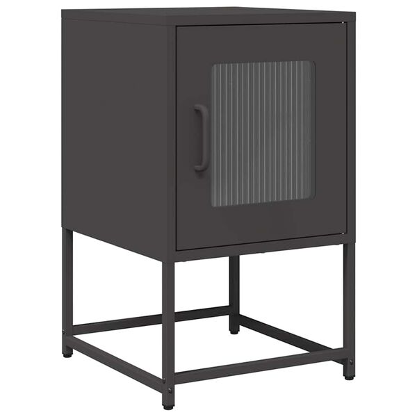 vidaXL Κομοδίνο Μαύρο 36x39x60,5 cm από χάλυβα ψυχρής έλασης