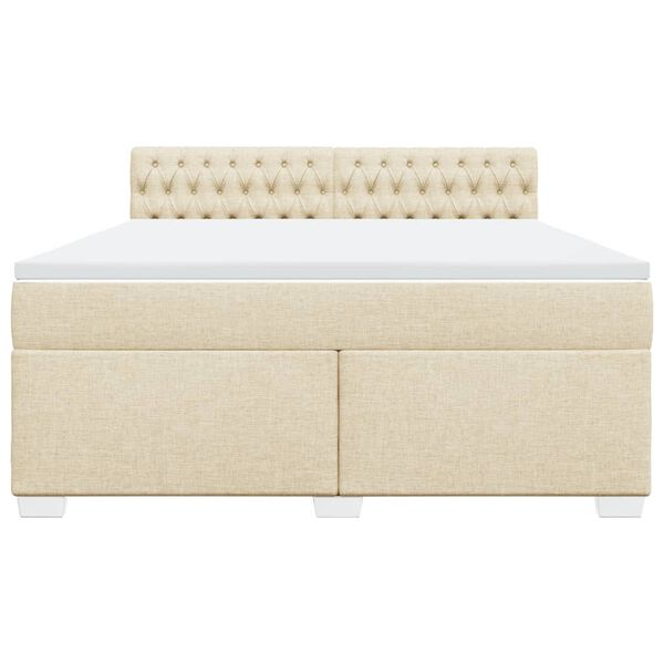 vidaXL &Kappa;&rho;&epsilon;&beta;ά&tau;&iota; Boxspring &mu;&epsilon; &Sigma;&tau;&rho;ώ&mu;&alpha; &Kappa;&rho;&epsilon;&mu; 180x200 &epsilon;&kappa;. &Upsilon;&phi;&alpha;&sigma;&mu;ά&tau;&iota;&nu;&omicron;