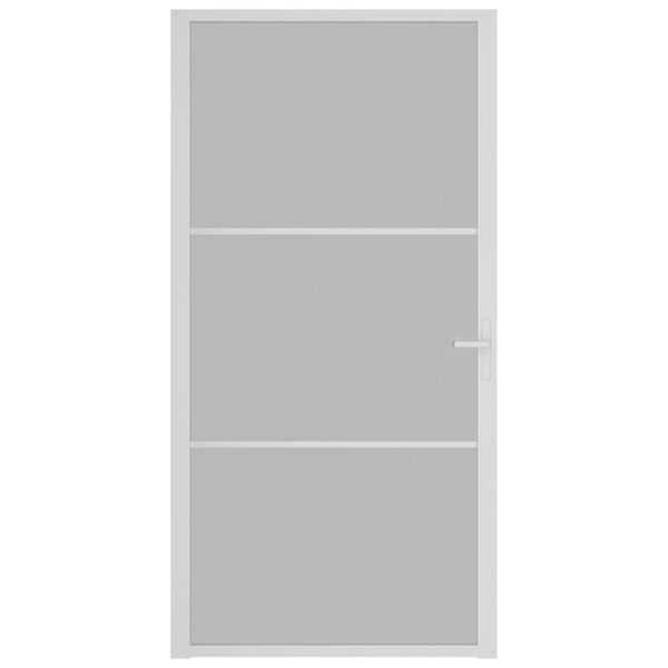 vidaXL Εσωτερική Πόρτα 102,5x201,5 εκ. Λευκή Ματ Γυαλί και Αλουμίνιο