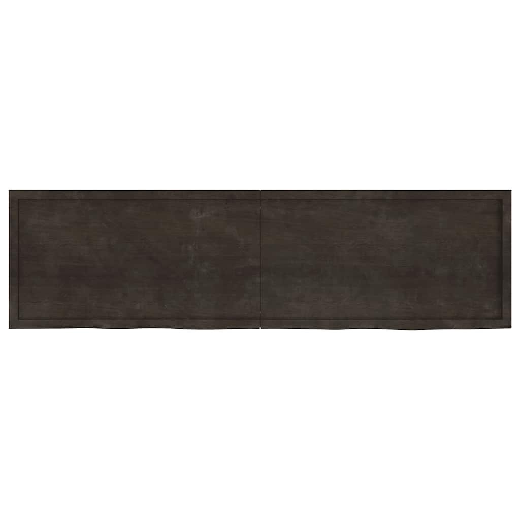 vidaXL Ράφι Τοίχου Σκούρο Καφέ 220x60x(2-4) εκ. Επεξ. Μασίφ Ξύλο Δρυός