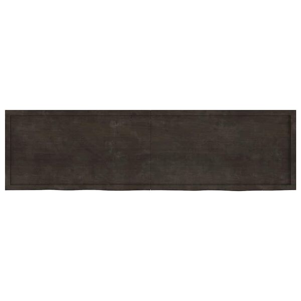 vidaXL Ράφι Τοίχου Σκούρο Καφέ 220x60x(2-4) εκ. Επεξ. Μασίφ Ξύλο Δρυός