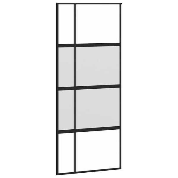 vidaXL Συρόμενη πόρτα με σετ υλικού 90x205 cm από γυαλί και αλουμίνιο
