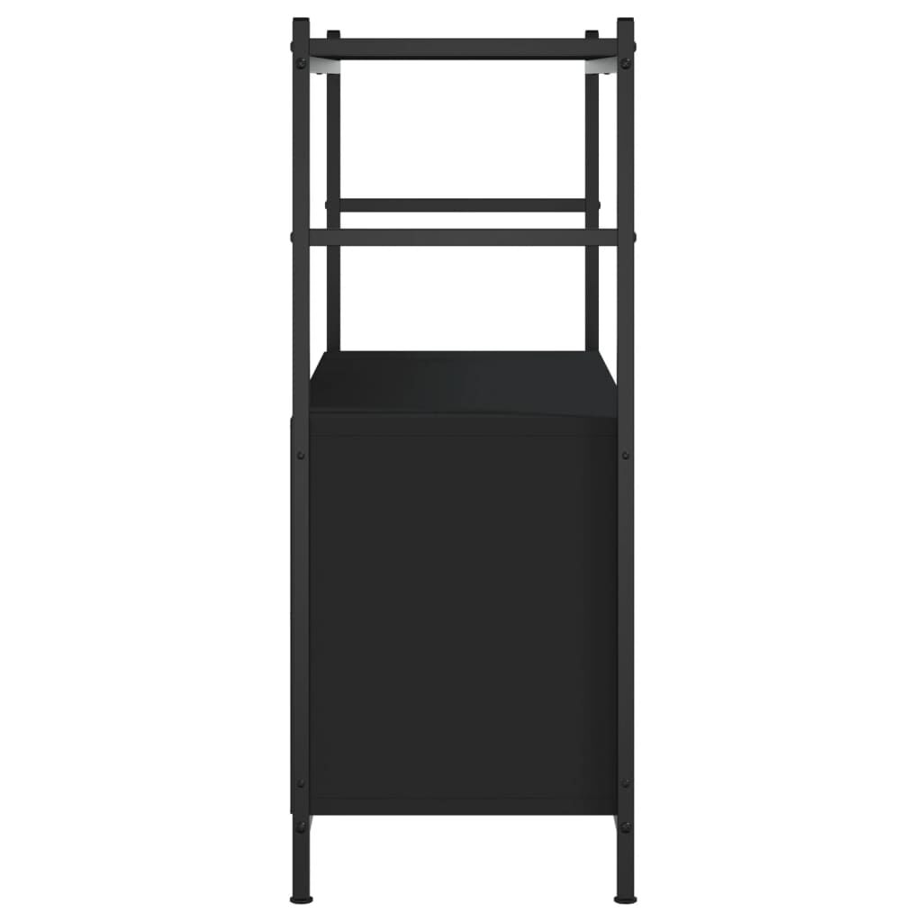 vidaXL Βιβλιοθήκη Μαύρη 80x30x78,5 εκ. Επεξεργασμένο Ξύλο / Σίδηρος