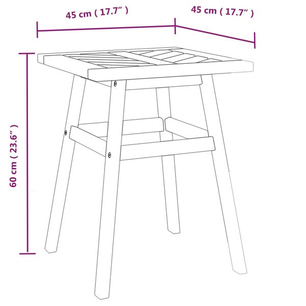vidaXL Τραπεζάκι Βοηθητικό 45 x 45 x 60 εκ. από Μασίφ Ξύλο Ακακίας