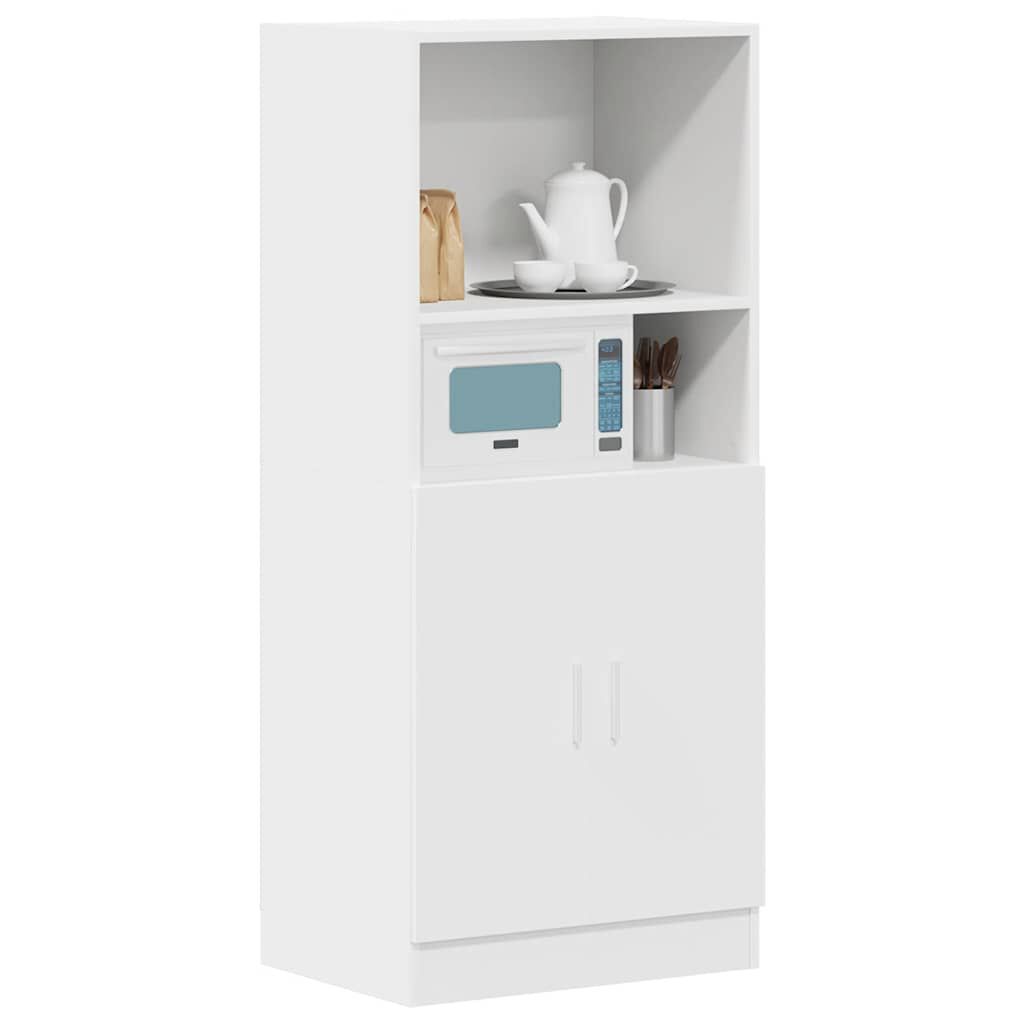 vidaXL Στήλη Κουζίνας Λευκή 57x41,5x131,5 εκ. από Επεξεργασμένο Ξύλο
