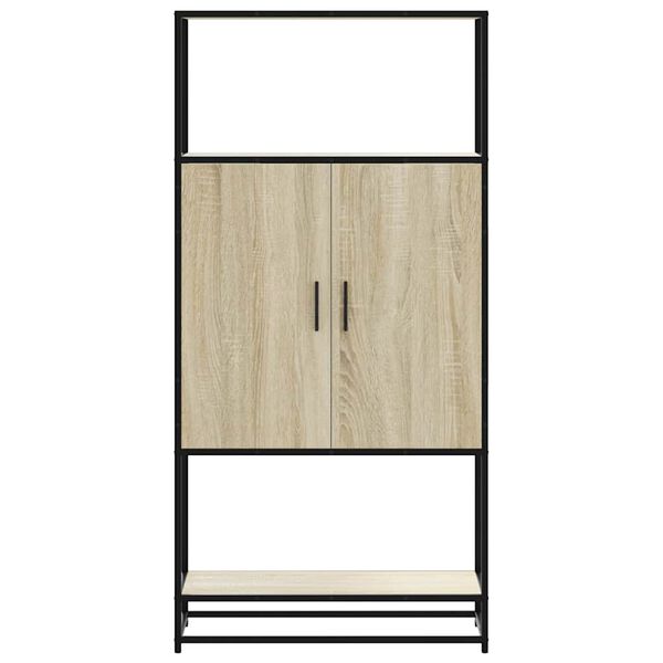 vidaXL Highboard Δρυς sonoma 68x35x139 cm Επεξεργασμένο ξύλο μέταλλο