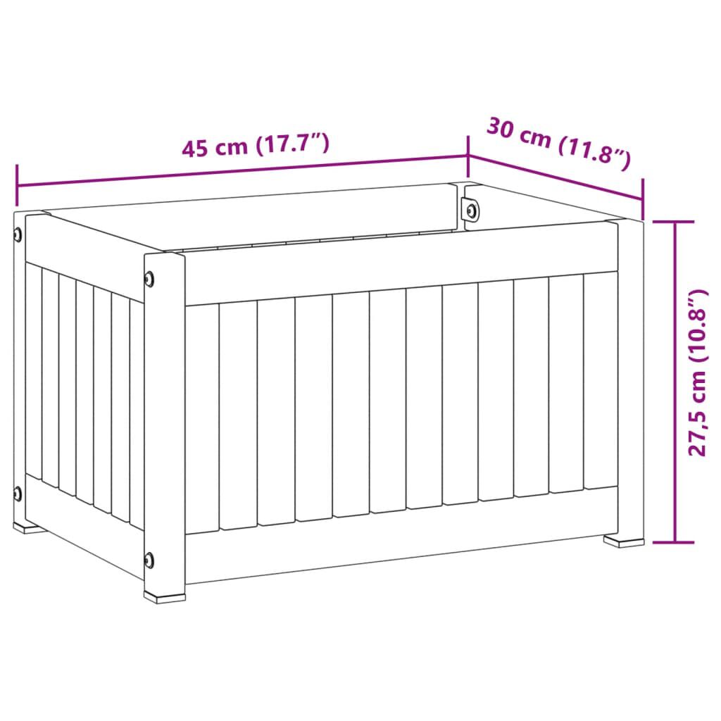 vidaXL Ζαρντινιέρα Κήπου 45 x 30 x 27,5 εκ. Μασίφ Ξύλο Ακακίας/Ατσάλι