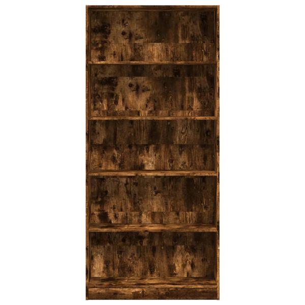vidaXL Βιβλιοθήκη Καπνιστή Δρυς 80x24x176 εκ. από Επεξεργασμένο Ξύλο