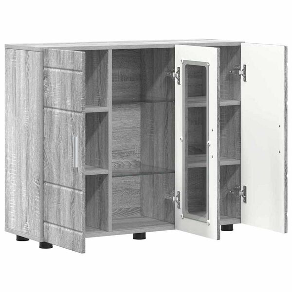 vidaXL Πλαϊνό γραφείο με ράφι με πόρτα Γκρι sonoma 55.5 x 29 x 100 εκ