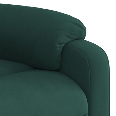 vidaXL Πολυθρόνα Ανακλινόμενη με Ανύψωση Σκούρο Πράσινο Βελούδινη