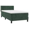 vidaXL Κρεβάτι Boxspring με Στρώμα Σκούρο Πράσινο 90x190 εκ. Βελούδινο