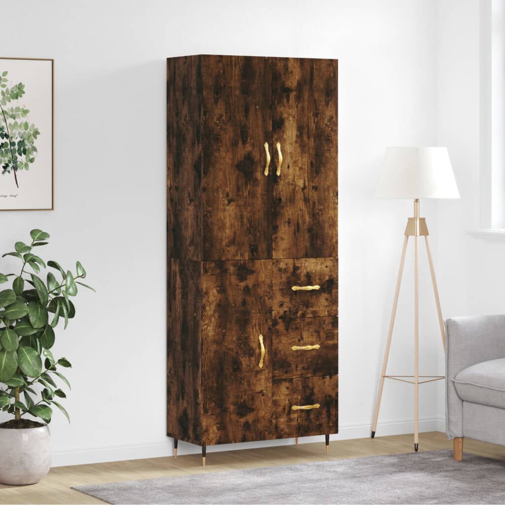 vidaXL Ντουλάπι Καπνιστή Δρυς 69,5x34x180 εκ. από Επεξεργασμένο Ξύλο