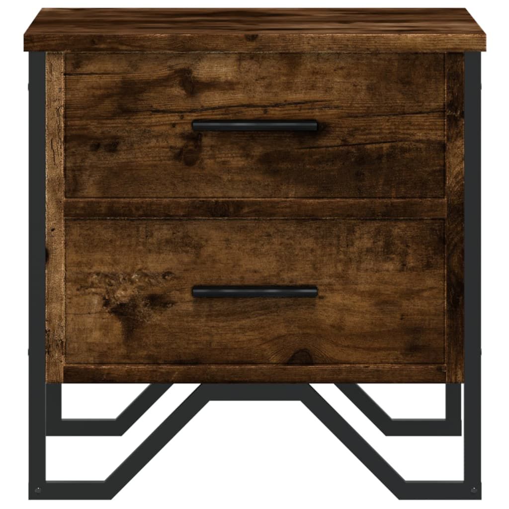 vidaXL Κομοδίνα 2 τεμ. Καπνιστή Δρυς 40x41x40 εκ. Επεξεργασμένο Ξύλο