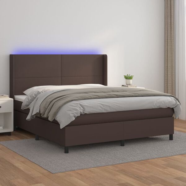 vidaXL &Kappa;&rho;&epsilon;&beta;ά&tau;&iota; Boxspring &mu;&epsilon; &Sigma;&tau;&rho;ώ&mu;&alpha; & LED &Kappa;&alpha;&phi;έ 180x200 &epsilon;&kappa;. &Sigma;&upsilon;&nu;&theta;. &Delta;έ&rho;&mu;&alpha;
