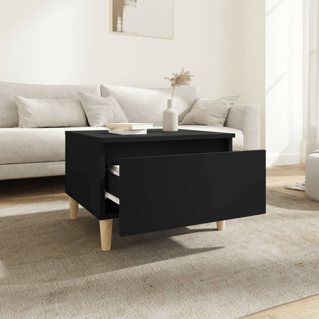 vidaXL Βοηθητικά Τραπέζια 2 τεμ. Μαύρα 50x46x35 εκ. Επεξεργασμένο Ξύλο