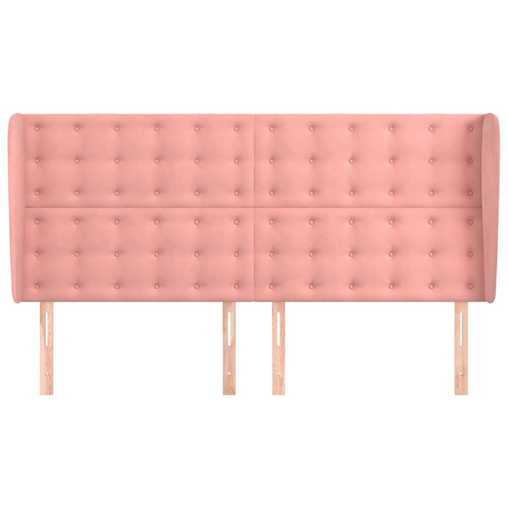 vidaXL Κεφαλάρι με Πτερύγια Ροζ 163x23x118/128 εκ. Βελούδινο
