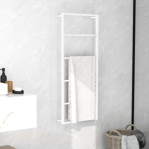 vidaXL Ράφι Πετσετών Λευκό Ατσάλινο 45x10x115 εκ.