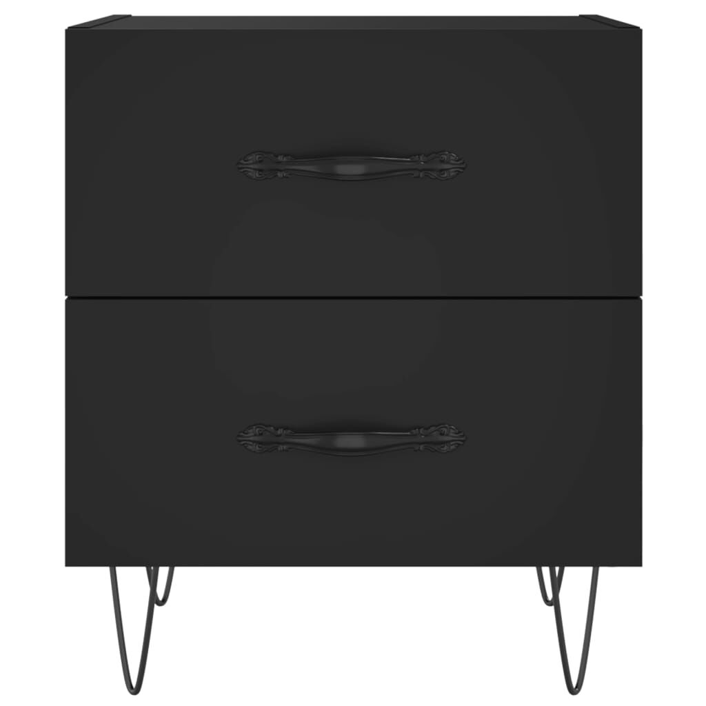 vidaXL Κομοδίνα 2 τεμ. Μαύρα 40 x 35 x 47,5 εκ. από Επεξεργασμένο Ξύλο