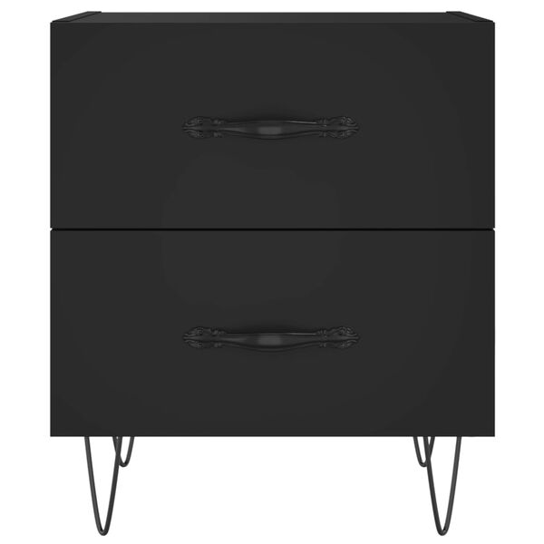 vidaXL Κομοδίνα 2 τεμ. Μαύρα 40 x 35 x 47,5 εκ. από Επεξεργασμένο Ξύλο