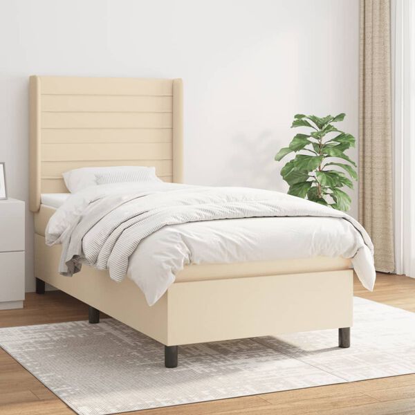 vidaXL &Kappa;&rho;&epsilon;&beta;ά&tau;&iota; Boxspring &mu;&epsilon; &Sigma;&tau;&rho;ώ&mu;&alpha; &Kappa;&rho;&epsilon;&mu; 90x200 &epsilon;&kappa;.&Upsilon;&phi;&alpha;&sigma;&mu;ά&tau;&iota;&nu;&omicron;