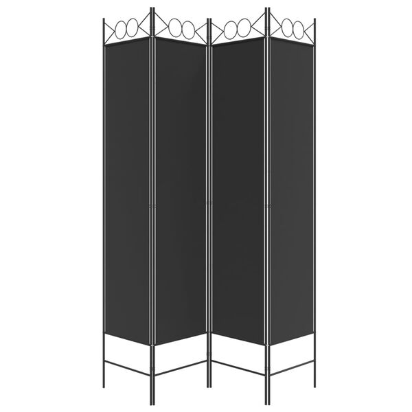 vidaXL Διαχωριστικό Δωματίου με 4 Πάνελ Μαύρο 160x200 εκ. από Ύφασμα