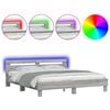 vidaXL &Pi;&lambda;&alpha;ί&sigma;&iota;&omicron; &Kappa;&rho;&epsilon;&beta;&alpha;&tau;&iota;&omicron;ύ &mu;&epsilon; &Kappa;&epsilon;&phi;&alpha;&lambda;ά&rho;&iota;/LED &Gamma;&kappa;&rho;&iota; Sonoma 200x200 &epsilon;&kappa;.