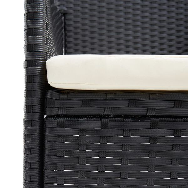 vidaXL Καρέκλες Τραπεζαρίας Κήπου 4 τεμ. Μαύρες από Συνθετικό Ρατάν