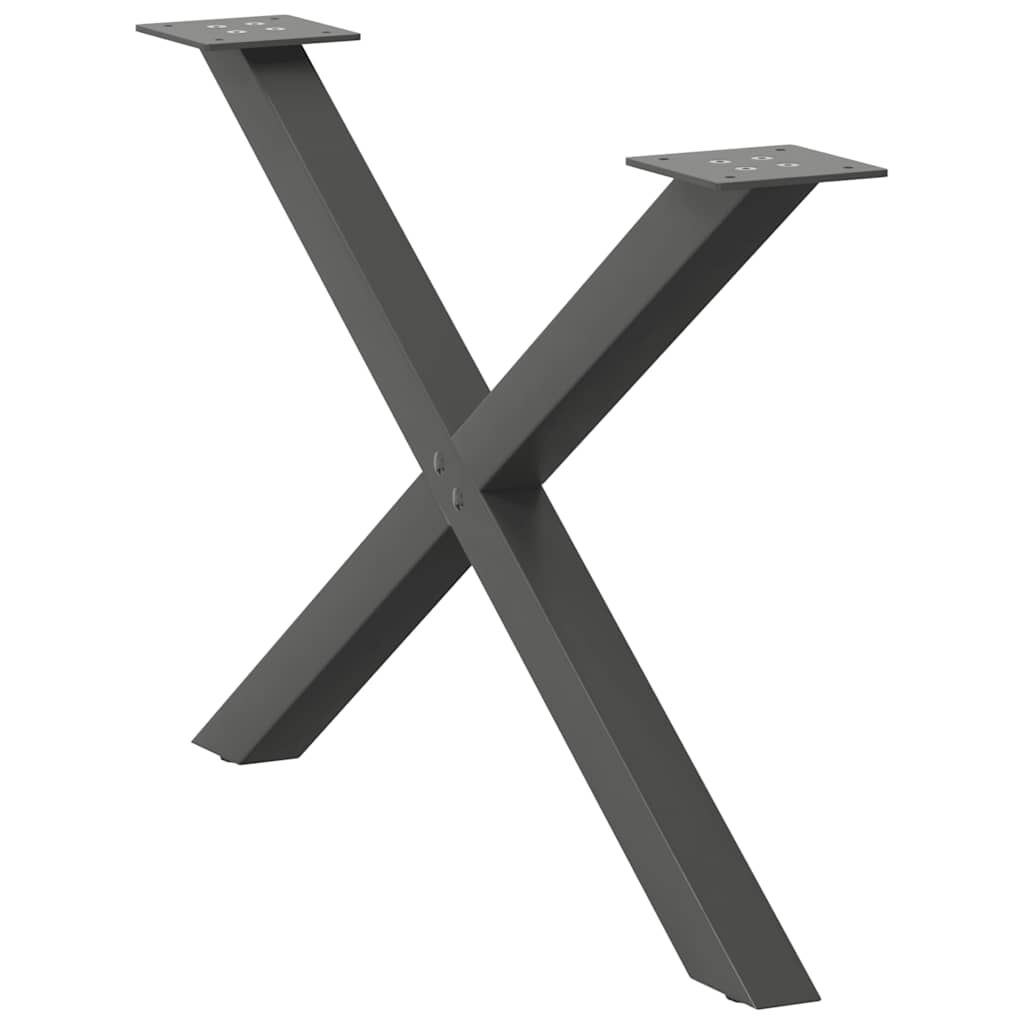 vidaXL Πόδια Τραπεζιού Σαλονιού σε Σχήμα Χ, 2 τεμ. Ανθρακί 70x(42-43) εκ. Ατσάλι