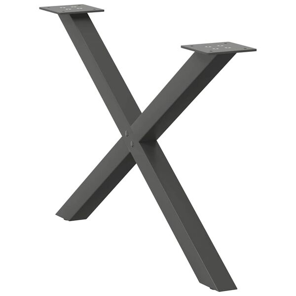 vidaXL Πόδια Τραπεζιού Σαλονιού σε Σχήμα Χ, 2 τεμ. Ανθρακί 70x(42-43) εκ. Ατσάλι