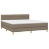 vidaXL &Kappa;&rho;&epsilon;&beta;ά&tau;&iota; Boxspring &mu;&epsilon; &Sigma;&tau;&rho;ώ&mu;&alpha; & LED Taupe 180x200 &epsilon;&kappa;. &Upsilon;&phi;&alpha;&sigma;&mu;ά&tau;&iota;&nu;&omicron;
