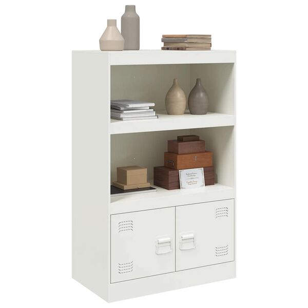 vidaXL Μπουφές Λευκός 67x39x107 εκ. από Ατσάλι