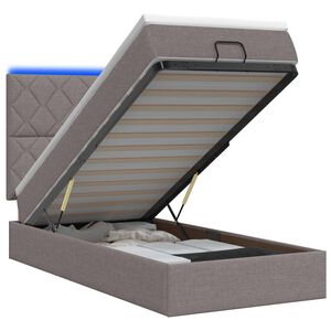 vidaXL &Kappa;&rho;&epsilon;&beta;ά&tau;&iota; Ottoman &mu;&epsilon; &Sigma;&tau;&rho;ώ&mu;&alpha; &kappa;&alpha;&iota; LED Taupe 80 x 200 cm Ύ&phi;&alpha;&sigma;&mu;&alpha;