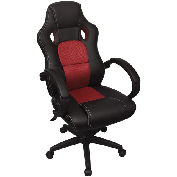 vidaXL Καρέκλα Γραφείου Executive Racing Κόκκινη από Συνθετικό Δέρμα